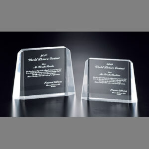 透明感抜群、社内表彰にアクリルトロフィー