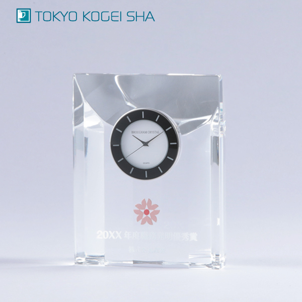 オリジナル印刷可能な時計付きクリスタル表彰品