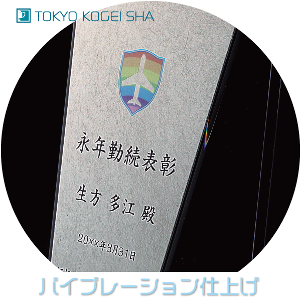 バイブレーション仕上げアルミプレート付きアクリルトロフィー