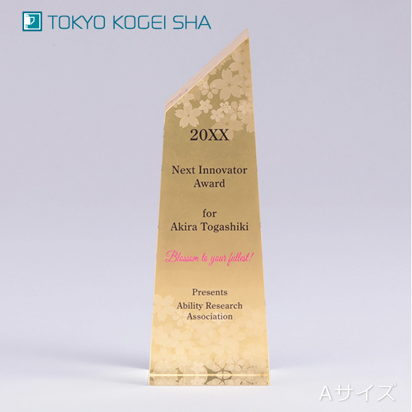 重量感のあるシンプルデザインの表彰用クリスタルトロフィー