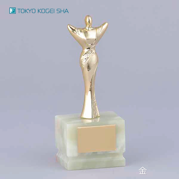 金銀銅カラーが選べる 手の平サイズ 天然石 ブロンズトロフィー