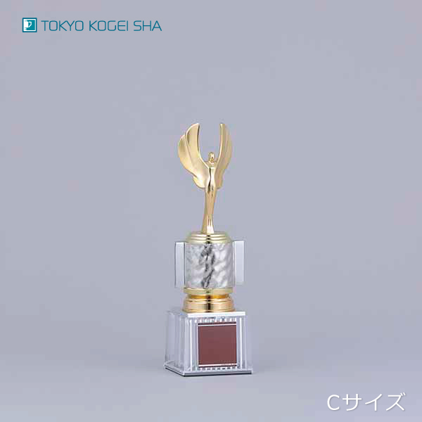 女神像トロフィー 金属パーツ搭載 重厚感あるクリヤ樹脂ベース