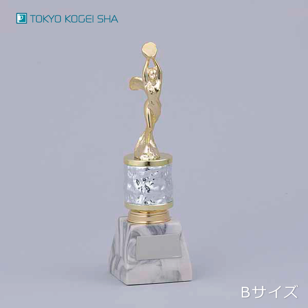 白黒マーブル模様の上品なトロフィー3サイズセット