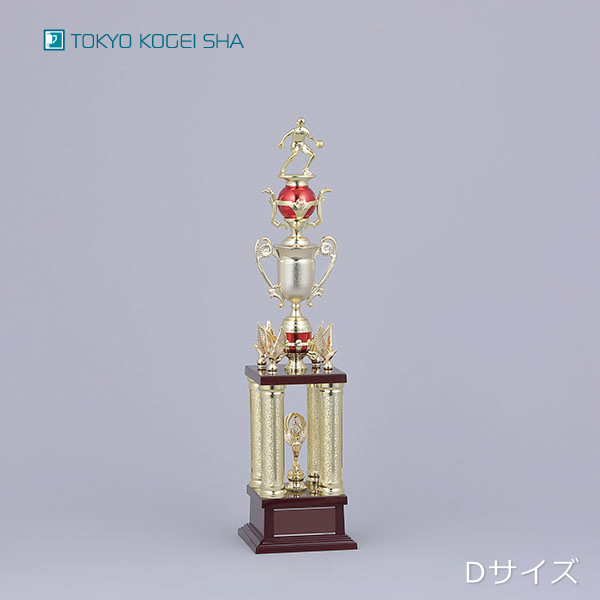 6サイズ展開で大会規模に合わせて選べる金色トロフィー