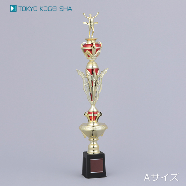 力強く両手を掲げたランナー像のトロフィー、短距離走や駅伝大会におすすめ