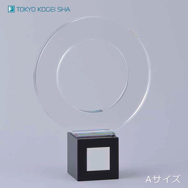 オリジナルプレート付きクリスタル製トロフィー
